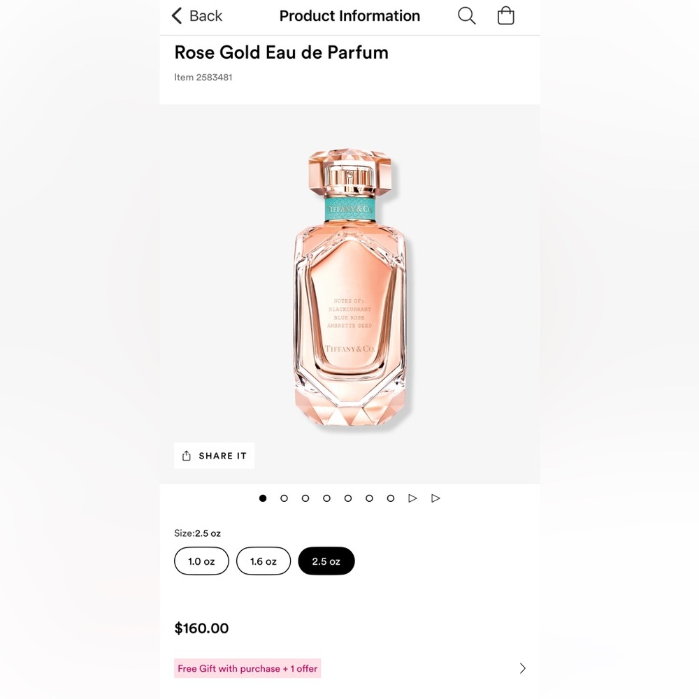 Tiffany rose gold edp